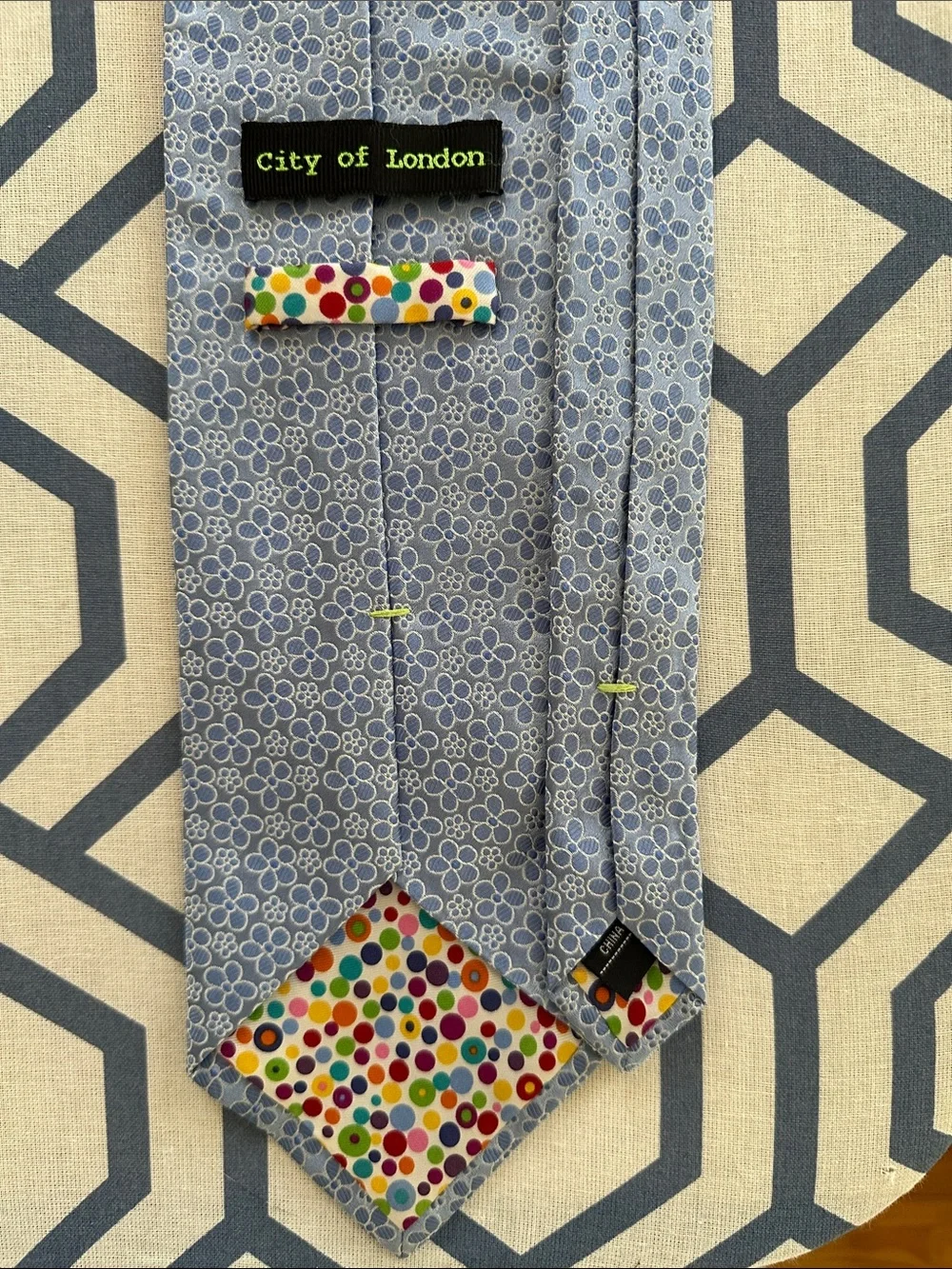 Men's City of London Blue Silk Tie - Floral Print